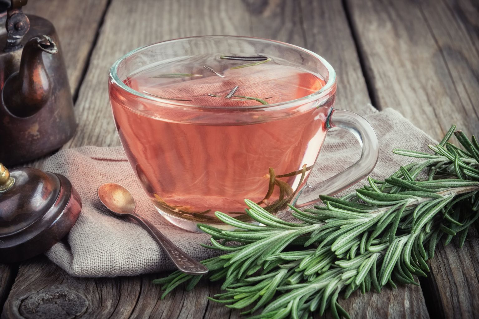 té romera y plantas